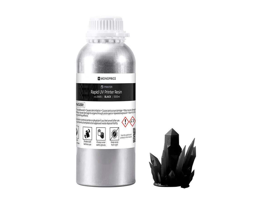 MP Rapid UV 3D Printer Resin  1000ml  Black