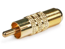 Load image into Gallery viewer, Monoprice RCA Male to F Female Adapter - Gold Plated