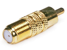 Load image into Gallery viewer, Monoprice RCA Male to F Female Adapter - Gold Plated