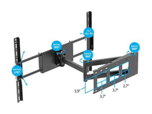 Load image into Gallery viewer, Monoprice Corner Friendly Full-Motion Articulating TV Wall Mount Bracket For TVs 37in to 70in  Max Weight 110lbs  Extension Range of 5.5in to 28.3in  VESA Patterns Up to 700x500