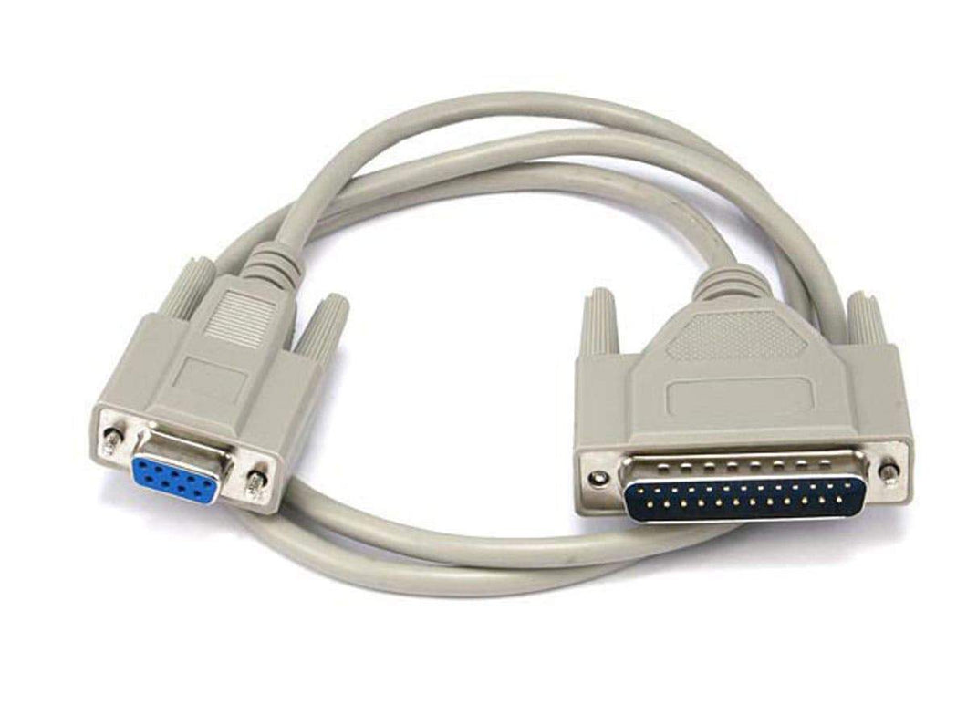 Monoprice 3ft AT Modem DB9F/DB25M Molded Cable