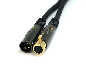 Monoprice XLR to XLR Cable [Microphone & Interconnect] - 3.05M (10ft) M/F, Gold Plated Connector, 16AWG - Premier Series