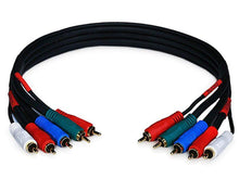 Load image into Gallery viewer, Monoprice 1.5ft 22AWG 5-RCA Component Video/Audio Coaxial Cable (RG-59/U) - Black