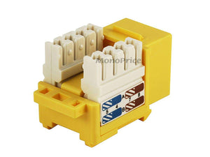 Monoprice Cat6 Punch Down Keystone Jack - Yellow