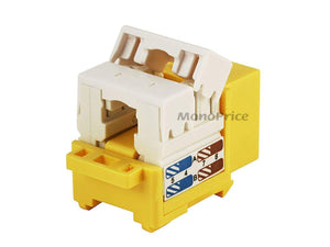 Monoprice Cat6 Punch Down Keystone Jack - Yellow