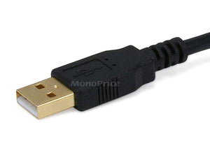 Monoprice USB Type-A to USB Type-B 2.0 Cable - 28/24AWG  Gold Plated  Black  15ft