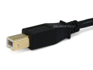 Monoprice USB Type-A to USB Type-B 2.0 Cable - 28/24AWG  Gold Plated  Black  15ft