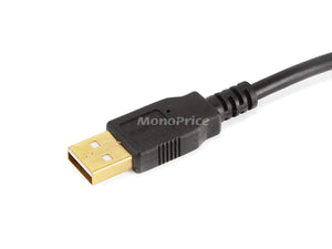 Monoprice USB-A to Micro B 2.0 Cable - 5-Pin, 28/24AWG, Gold Plated, Black, 1.5ft