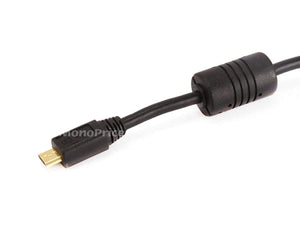 Monoprice USB-A to Micro B 2.0 Cable - 5-Pin, 28/24AWG, Gold Plated, Black, 1.5ft