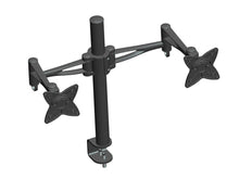 Load image into Gallery viewer, 3-Way Adjustable Tilting DUAL Desk Mount Bracket for LCD LED (Max 33Lbs, 10~23inch) - Black