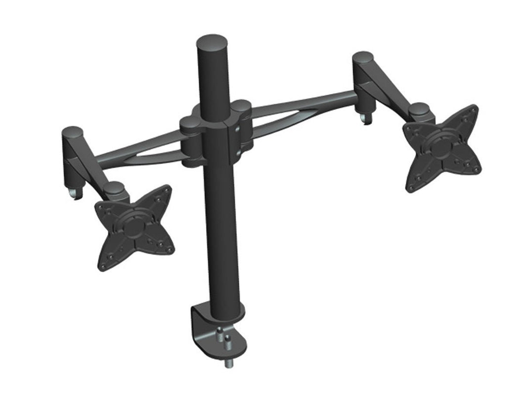 3-Way Adjustable Tilting DUAL Desk Mount Bracket for LCD LED (Max 33Lbs, 10~23inch) - Black