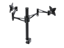 Load image into Gallery viewer, 3-Way Adjustable Tilting DUAL Desk Mount Bracket for LCD LED (Max 33Lbs, 10~23inch) - Black