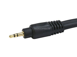 Monoprice 15ft Premium 3.5mm Stereo Male to 3.5mm Stereo Female 22AWG Extension Cable (Gold Plated) - Black