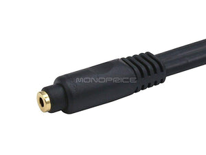 Monoprice 15ft Premium 3.5mm Stereo Male to 3.5mm Stereo Female 22AWG Extension Cable (Gold Plated) - Black