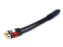 Load image into Gallery viewer, Monoprice 6in Premium 3.5mm Stereo Female to 2x RCA Male Cable  22AWG Gold Plated  Black