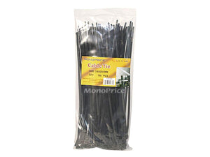 Monoprice Cable Tie 8in 40 lbs  100 pcs/pack  Black