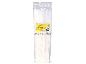 Monoprice Cable Tie 14in 50 lbs  100 pcs/pack  White