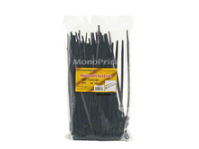 Load image into Gallery viewer, Monoprice Mountable head Cable Tie 8in 40 lbs  100 pcs/pack  Black