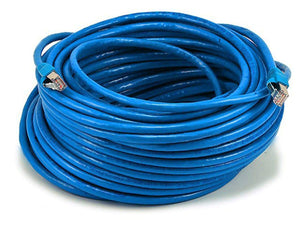 Monoprice Cat6A Ethernet Patch Cable - 30 Meters (100ft) Blue, Snagless RJ45, Stranded, 550Mhz, STP, Pure Bare Copper Wire, 10G, 26AWG