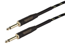 Load image into Gallery viewer, Monoprice 10ft Cloth Series 1/4 inch TS Male 20AWG Instrument Cable - Black &amp; Gold