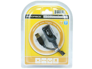 Monoprice USB-A to USB-A Female 2.0 Extension Cable - Active, 28/24AWG, Repeater, Kinect & PS3 Move Compatible, Black, 32ft