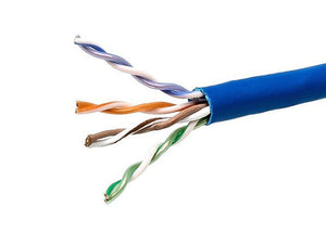 Monoprice Cat5e Ethernet Bulk Cable - Solid, 350Mhz, UTP, CMP, Plenum, Pure Bare Copper Wire, 24AWG, 1000ft, Blue