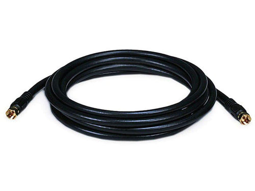 Monoprice 3 Meters (10ft) Black, RG6 (18AWG) 75Ohm  Quad Shield  CL2 Coaxial Cable with F Type Connector