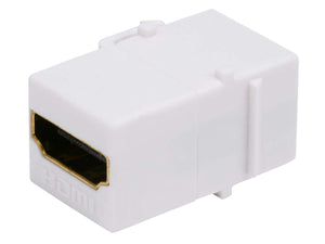 Monoprice Keystone Jack HDMI Female to Female Coupler Adapter, White