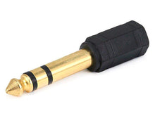 Load image into Gallery viewer, Monoprice 1/4in (6.35mm) TRS Stereo Plug to 3.5mm TRS Stereo Jack Adapter  Gold Plated