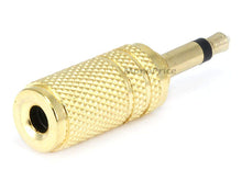 Load image into Gallery viewer, Monoprice Metal 3.5mm TS Mono Plug to 3.5mm TRS Stereo Jack Adapter  Gold Plated