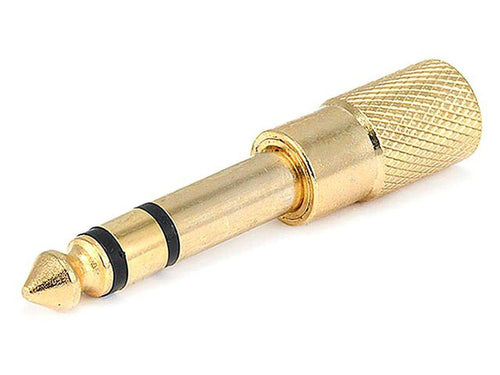 Monoprice Metal 1/4in (6.35mm) TRS Stereo Plug to 3.5mm TRS Stereo Jack Adapter  Gold Plated