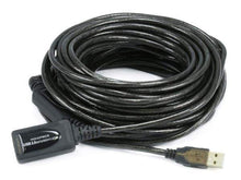 Load image into Gallery viewer, Monoprice USB-A to USB-A Female 2.0 Extension Cable - Active, 28/24AWG, Repeater, Kinect &amp; PS3 Move Compatible, Black, 32ft