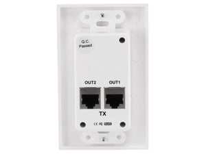 Monoprice HDMI Over Cat5e / Cat6 Extender Wall Plate (Pair), Single Port (1P), White