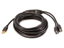 Load image into Gallery viewer, Monoprice 2 Port USB-A to USB-A Female 2.0 Extension Cable - Active, Repeater, Black, 16ft