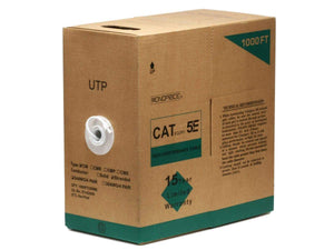 Monoprice Cat5e Ethernet Bulk Cable - Stranded  350Mhz  UTP  CM  Pure Bare Copper Wire  24AWG  1000ft  White