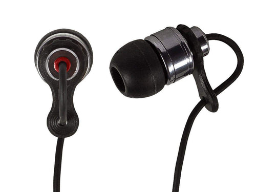 Monoprice Hi-Fi Premium Noise Isolating Earbuds Headphones - Black & Red