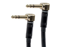 Load image into Gallery viewer, Monoprice 3ft Premier Series 1/4-inch (TRS) Right Angle Male to Right Angle Male 16AWG Cable (Gold Plated)