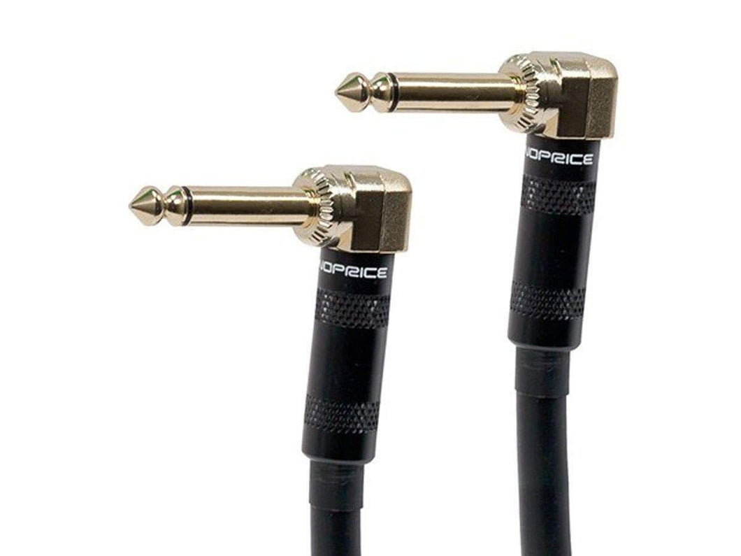 Monoprice 1.5ft Premier Series 1/4-inch (TS) Right Angle Male to Right Angle Male 16AWG Audio Cable (Gold Plated)