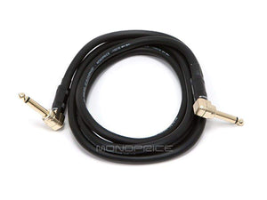 Monoprice 6ft Premier Series 1/4-inch (TS) Right Angle Male to Right Angle Male 16AWG Audio Cable (Gold Plated)