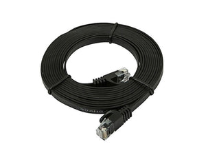 Monoprice Cat5e Ethernet Patch Cable - Network Internet Cord - 3.05M (10ft) - Black, RJ45, Flat,Stranded, 350Mhz, UTP, Pure Bare Copper Wire, 30AWG